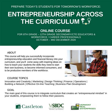 Entrepreneurship Across the Curriculum, Fall 2020 - Vermont Small ...