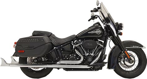 Bassani Chrome 33" True Dual Fishtail Exhaust for 18-19 Harley Softail FLDE FXBB | JT's CYCLES