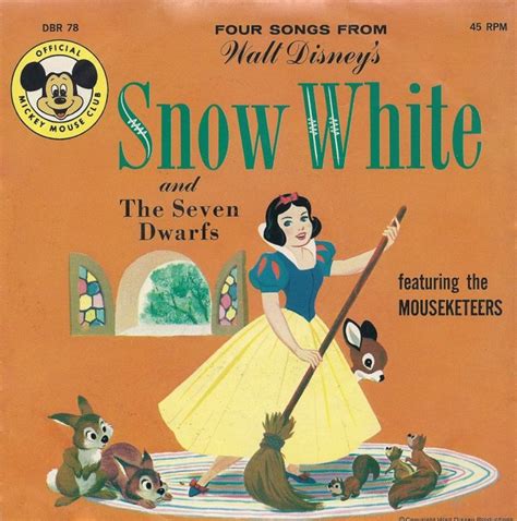 Filmic Light - Snow White Archive: Snow White 'Four Songs' Mickey Mouse Club Record DBR-78 (US)