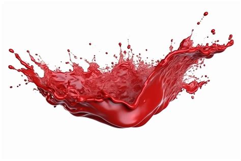 Red water splash abstract isolated background | Premium AI-generated image