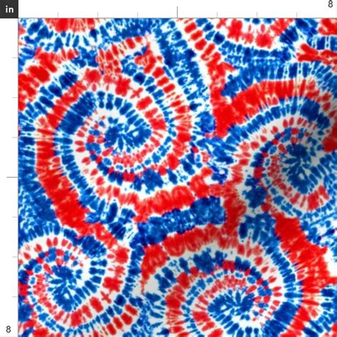 Red White and Blue Tie Dye Fabric Patriotic Ink Design USA | Etsy