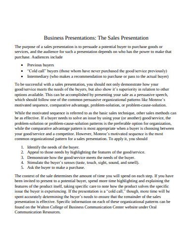 Sales Presentation - 15+ Examples, Format, Doc, PDF