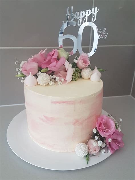 60th birthday cake, buttercream, pink | Cakes I've made. in 2019 ...