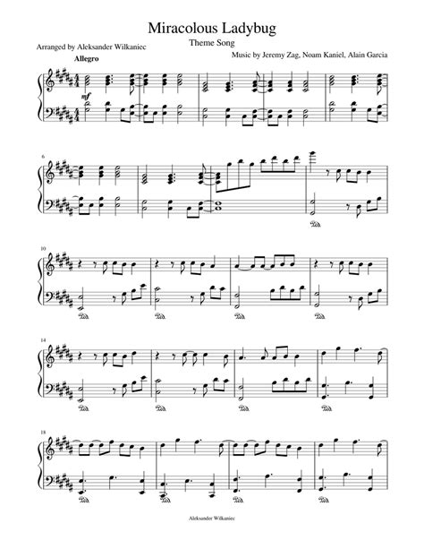 Miracolous Ladybug Sheet music for Piano (Solo) | Musescore.com