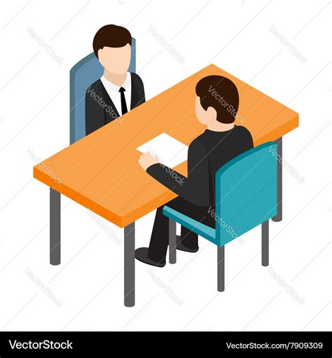 Job interview icon isometric 3d style Royalty Free Vector