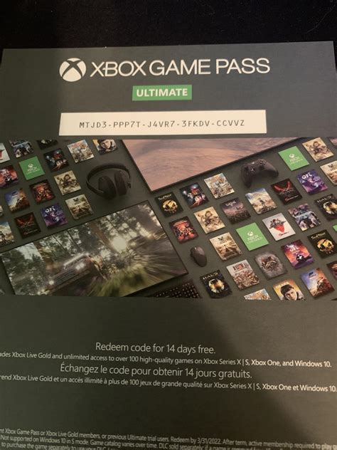 FREE Xbox Ultimate Game Pass Code : r/xboxone