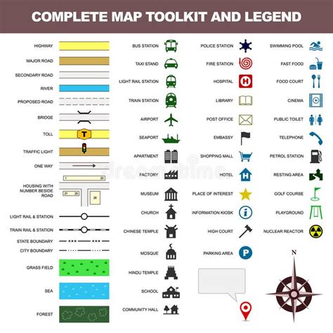 Map icon legend symbol sign toolkit element. A complete set of map toolkit and l , #sponsored, # ...