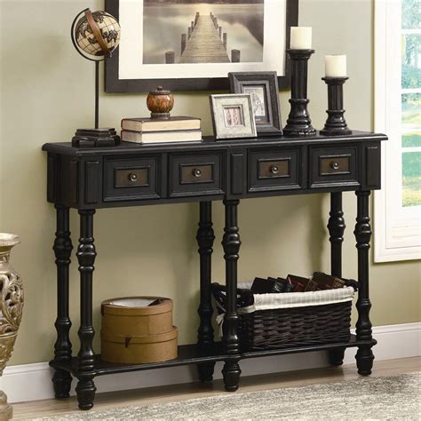 Monarch Specialties Antique Black Wood Country Console Table at Lowes.com