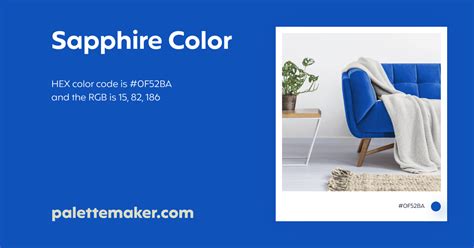 Sapphire Color - HEX #0F52BA Meaning and Live Previews - PaletteMaker