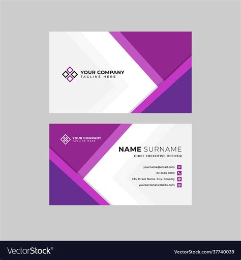 Professional two sided business card template Vector Image