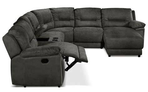 Pasadena 6-Piece Reclining Sectional with Right-Facing Chaise - Dark Grey | Reclining sectional ...