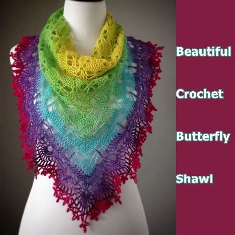 Beautiful Crochet Butterfly Shawl - The Homestead Survival