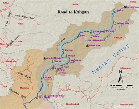 Naran Kaghan ki Sher: Naran map