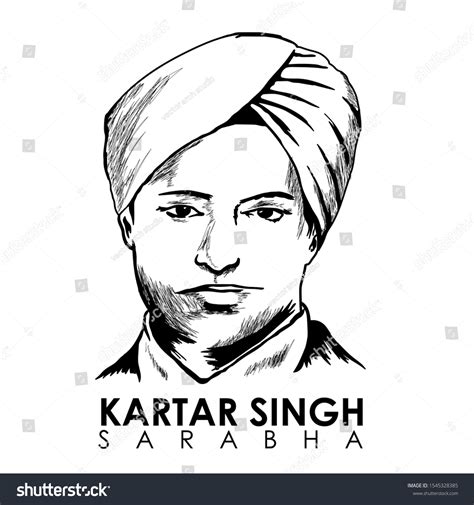 Sketch Shaheed Kartar Singh Sarabha Stock Vector (Royalty Free ...