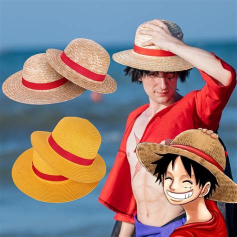 Luffy Straw Hat, One Piece Monkey D. Luffy Cosplay Cap, Bucket Hat for ...