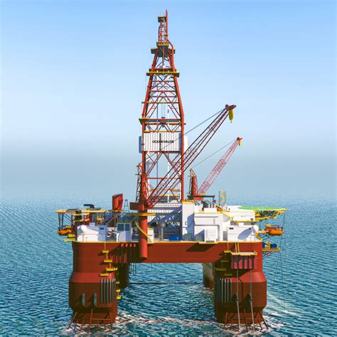 offshore oil rig platform 3d fbx