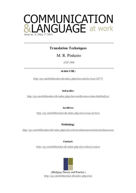 (PDF) Translation Techniques Translation Techniques | Better Winaro ...