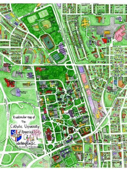 Map of Catholic University Campus, 11"x14"