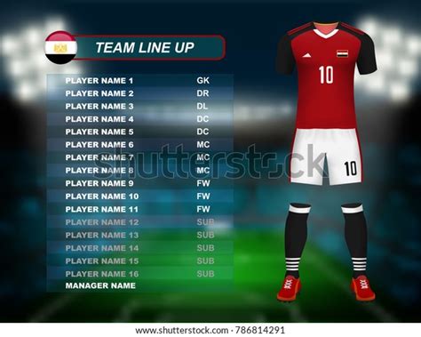 Egypt Soccer Jersey Kit Team Line Stock Vector (Royalty Free) 786814291 ...