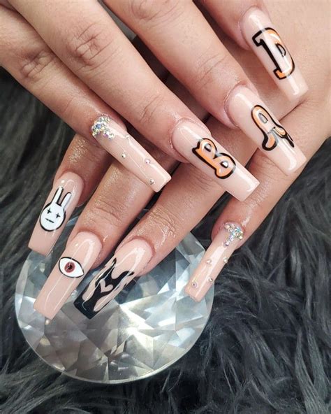 Bad bunny nails | Bunny nails, Love bracelets, Nails