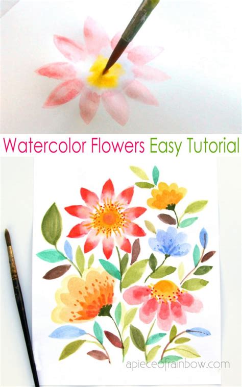 Paint Beautiful Watercolor Flowers in 15 Minutes - A Piece of Rainbow