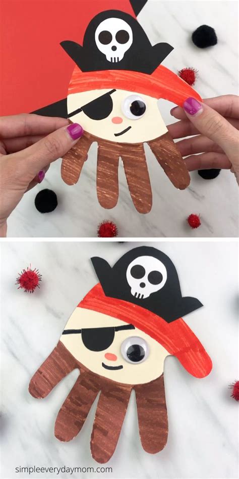 This handprint pirate craft is a fun and easy activity thats perfect for preschool, prek and ...