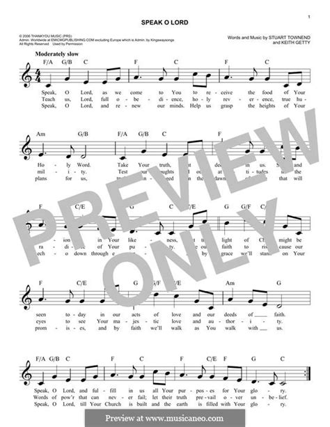 Speak O Lord by K. Getty, S. Townend - sheet music on MusicaNeo