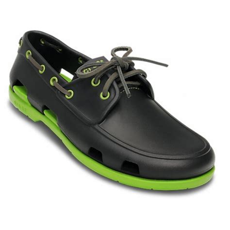 Crocs Crocs Beach Line Onyx / Volt Green (UX9) 14327-0A6 Mens Boat ...