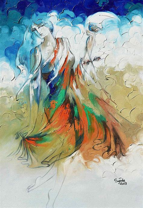 Abstract dancing figurative art Painting by Sajida Hussain