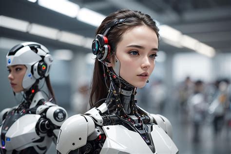 Premium AI Image | AI Robotics Integration Center Futuristic Science lab Background Wallpaper