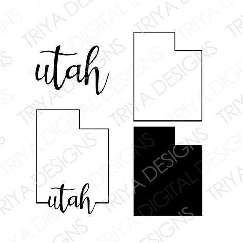 Utah SVG Bundle Utah Outline With Text Cut File State of - Etsy