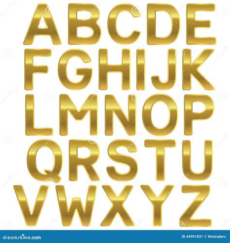 Gold Letter Complete Alphabet Stock Illustrations – 39 Gold Letter ...