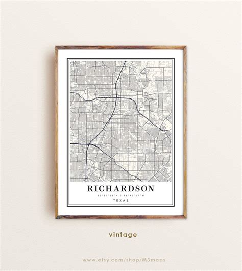 Richardson Texas Map Richardson TX Map Richardson City Map | Etsy