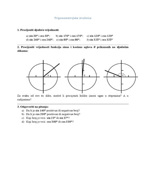 Trigonometrijska Kruznica | PDF