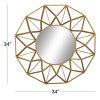 34" Metal Starburst Wall Mirror Gold - Olivia & May: Luxury Glam Decor, No Assembly Required ...