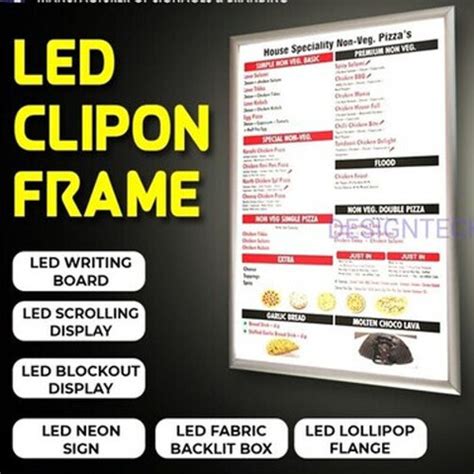 Led Backlit Menu Board Body Material: Aluminium at Best Price in Vasai | Design Tech Sign & Display