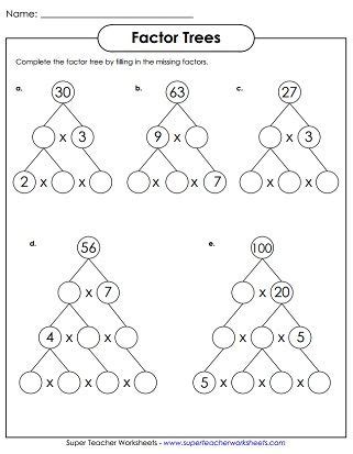 Factor Tree Worksheets Grade 5 Pdf - Roger Brent's 5th Grade Math Worksheets