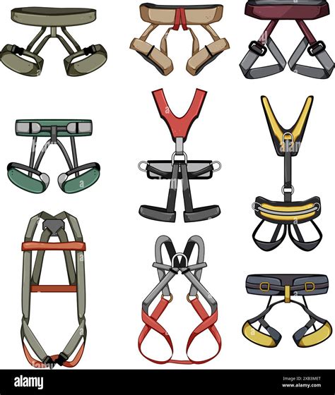 climbing harnesses set cartoon vector illustration Stock Vector Image & Art - Alamy