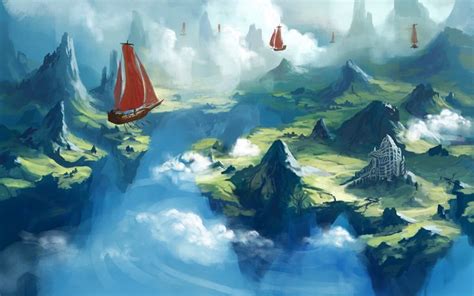 Floating Island, Speed Painting, Nathanael M on ArtStation at https ...