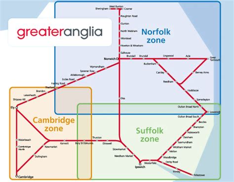 East Anglia - Abellio, NatEx, One & Gt Eastern train / rail maps