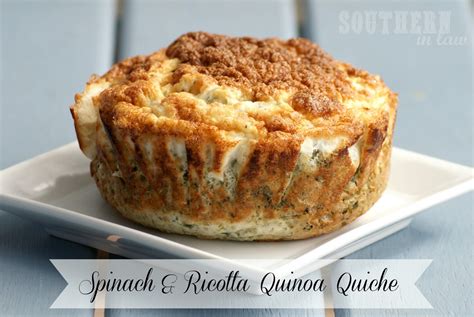 Southern In Law: Recipe: Crustless Spinach and Ricotta Quinoa Quiche