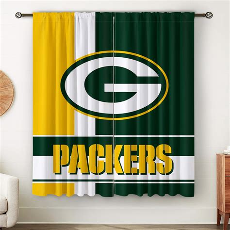 NFL Green Bay Packers Blackout Curtain 2 Panel Rod Pockets - Etsy