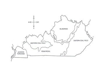 Regions of Kentucky Map (Labeled and Blank Maps) by Ronda Wilson