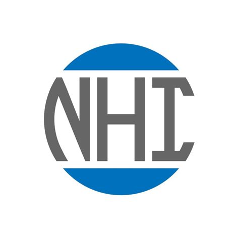 diseño de logotipo de letra nhi sobre fondo blanco. concepto de logotipo de círculo de iniciales ...