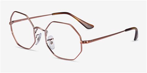 Ray-Ban Octagon - Geometric Bronze Frame Eyeglasses | Eyebuydirect