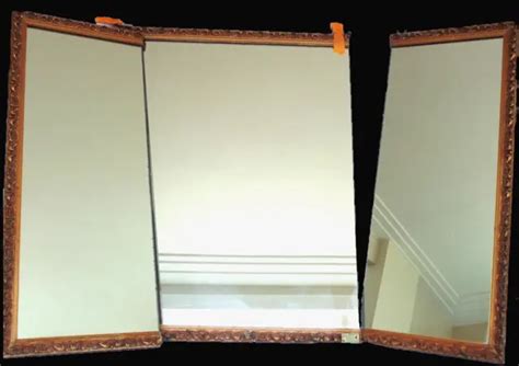 VINTAGE MEDICINE CABINET Mirror Recessed Inset Gold Frame 60" Regency Art Rare $170.00 - PicClick