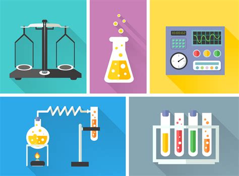 Laboratory equipment decorative icons set 436154 Vector Art at Vecteezy