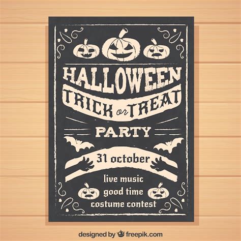 Free Vector | Retro halloween party poster