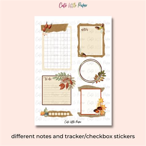 Aesthetic Autumn Stickers - Digital And Printable Stickers For Bullet ...