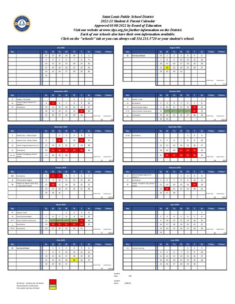 Saint Louis Public Schools Calendar 2022-2023